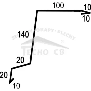 Štítové lemování horní 312 pozinkované barevné / lakované