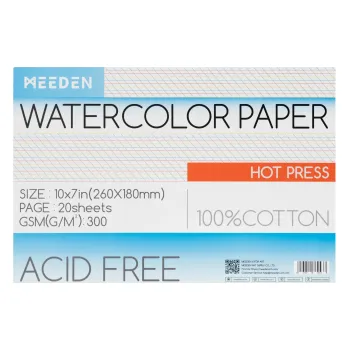 Blok Akvarelový blok Meeden 100% bavlna 18x26cm Hot Pressed (Akvarelový blok Meeden 100% bavlna 18x26cm Hot Pressed)