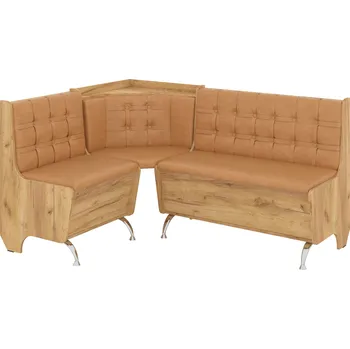 Max-i Rohová jídelní lavice DAVEN Zvolte barvu:: dub tacho, Materiál: koženka - bronz