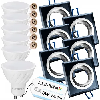 Žárovka Stropní zapuštěné svítidlo Lumenix 8 W GU10 černé