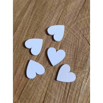 Dřevěné srdce k nalepení / dozdobení barva bílá