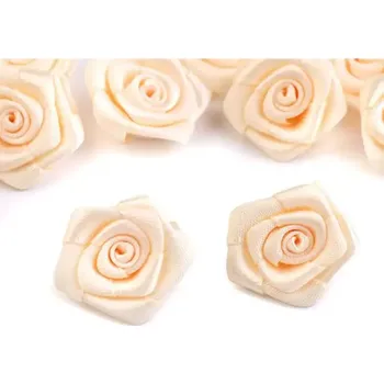 Saténová růžička 20mm broskvová (Saténová růžička broskvová)