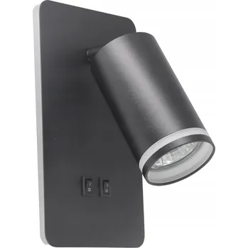 Nástěnné svítidlo Nástěnné LED svítidlo PARIS černé GU10 s vypínačem a podsvícením