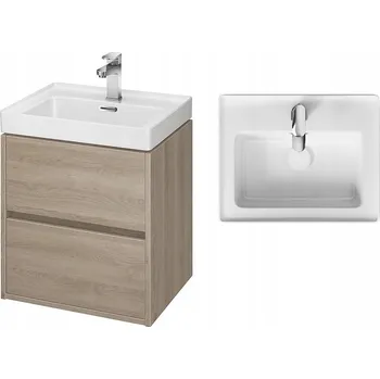 Nábytek Cersanit Crea, závěsná skříňka s umyvadlem 50cm, set B113, dub, S801-287