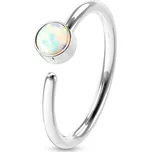 Piercing do nosu/ucha kruh, opál (bílá)