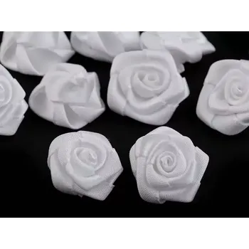 Saténová růžička 20mm bílá (Saténová růžička bílá)