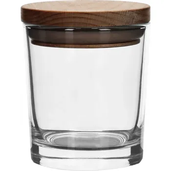 Skleněná zavařovací sklenice 245 ml transparentní s dřevěným víčkem