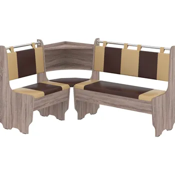 Max-i Rohová jídelní lavice BORN Zvolte barvu:: dub truffle, Materiál: koženka - hnědá + káva