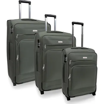 AVANCEA Sada textilních cestovních kufrů GP4732 zelenošedá 2W S,M,L