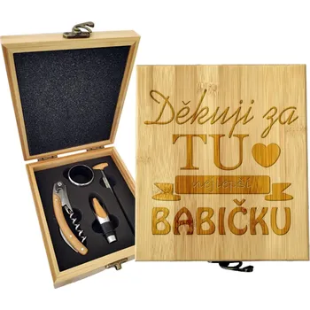 Víno Sablio Dárková sada na víno Děkuji za tu nejlepší babičku: 147×168×49 mm