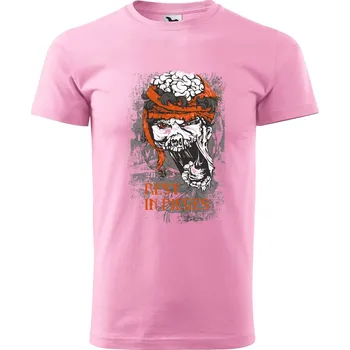 Pánské tričko DOBRÝ TRIKO Pánské tričko s potiskem Rest in pieces Velikost: XL, Barva: Růžová