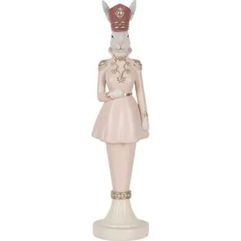 Bytová dekorace Dekorace figurka králičí žena v růžovém obleku - 9*9*35 cm