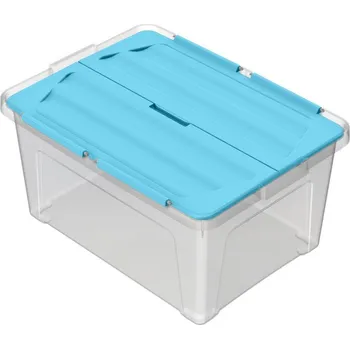 Úložný box Multibox ECO s připevněným víkem 30l - modrá
