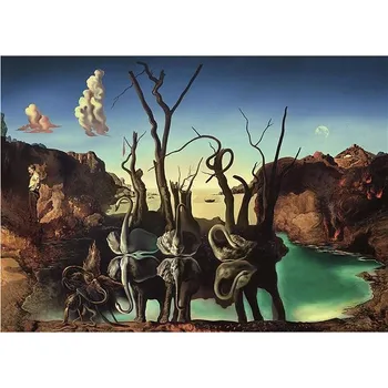 Puzzle Ravensburger 120001935 Salvador Dalí: Labutě odrážející se ve vodě jako sloni
