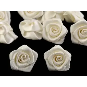 Saténová růžička 20mm krémová (Saténová růžička krémová)