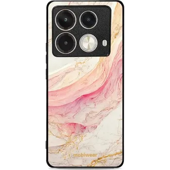 Telefonní příslušenství Lesklý kryt Mobiwear Glossy - Infinix Note 40 Pro - G027G - Růžový a zlatavý mramor (Prémiové lesklé pouzdro, obal, kryt Mobiwear Glossy na mobil Infinix Note 40 Pro - G027G - Růžový a zlatavý mramor, materiál Plast + TPU silikon - krytí po všech stranách