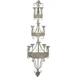 Zelený antik nástěnný kovový svícen na 10 svíček Vintage - 44*21*144 cm