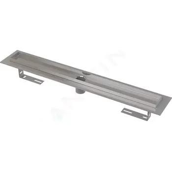 Alcadrain Sprchový žlab 115 cm, s okrajem pro perforovaný rošt, bez zápachové uzávěry, nerez, APZ2001-1150