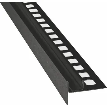 Spádová lišta pro vložení skla, černá 12,5mm 200cm vni.11mm levá