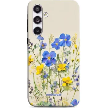 Pouzdro na mobilní telefon Odolný obal Mobiwear Elite Pro - Samsung Galaxy A55 5G - EP41E Modré a žluté kvítky (Odolné pouzdro, obal kryt Mobiwear Elite Pro - maximální ochrana mobilu, zesílené hrany, přesné výřezy, pohodlné držení, odolná grafika, kvalitní materiály)