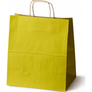 Nákupní taška ŽLUTÁ Papírová taška 30x17x34 cm na NÁKUPY DÁREK CATERNG