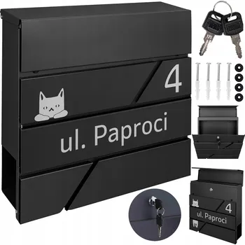 Poštovní schránka POŠTOVNÍ SCHRÁNKA NA DOPISY MODERNÍ ČERNÁ + VZOR