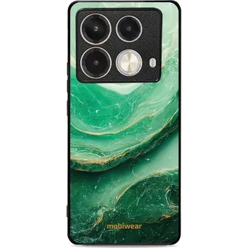 Pouzdro na mobilní telefon Lesklý kryt Mobiwear Glossy - Infinix Note 40 Pro - G023G - Zelený mramor (Prémiové lesklé pouzdro, obal, kryt Mobiwear Glossy na mobil Infinix Note 40 Pro - G023G - Zelený mramor, materiál Plast + TPU silikon - krytí po všech stranách, neošoupatelný)