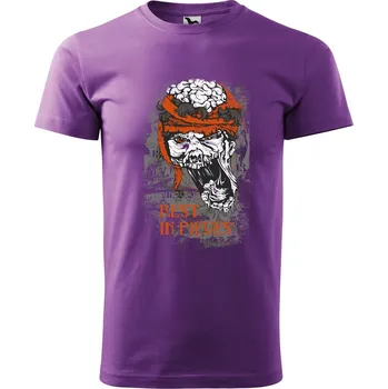 Pánské tričko DOBRÝ TRIKO Pánské tričko s potiskem Rest in pieces Velikost: 2XL, Barva: Fialová