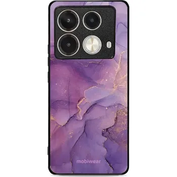 Pouzdro na mobilní telefon Lesklý kryt Mobiwear Glossy - Infinix Note 40 Pro - G050G - Fialový mramor (Prémiové lesklé pouzdro, obal, kryt Mobiwear Glossy na mobil Infinix Note 40 Pro - G050G - Fialový mramor, materiál Plast + TPU silikon - krytí po všech stranách, neošoupatelný)