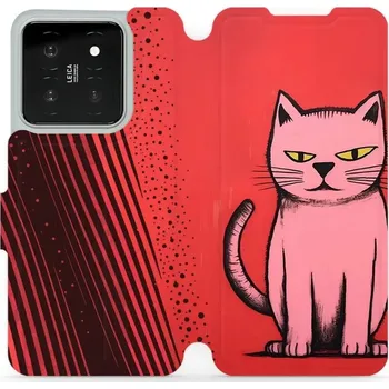 Pouzdro na mobilní telefon Flipové pouzdro Mobiwear - Xiaomi 14 - VP54S Kocourek (Knížkové flip pouzdro, obal, kryt na mobil Xiaomi 14 - VP54S Kocourek, materiál Umělá kůže + TPU - ochrana 360°, stojánek, silikonová vanička, magnetické zavírání)