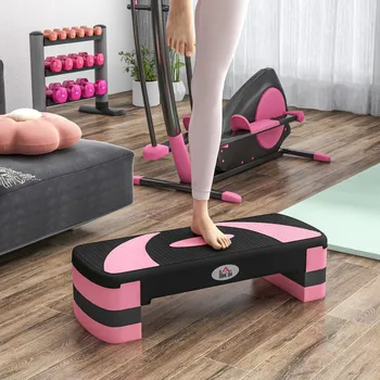 Aerobic step Aerobní stepper s nosností do 150 kg 80 x 31 x 10-20 cm | růžový