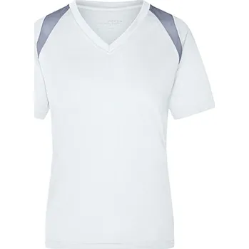 Dámské tričko James&Nicholson Dámské funkční triko JN396 White-Silver (Solid) XL