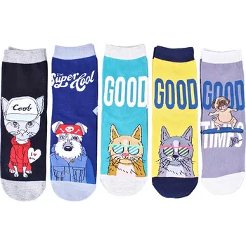 Dámské ponožky Ponožky s domácím mazlíčkem dámské aura.via 5párů (Veselé ponožky pro ženy NP7670 balení = 5 párů)