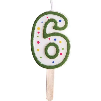 Dortová svíčka PME Dortová svíčka číslo 6 zelená