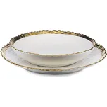 Sada 8 ks talířů KATI bílá/zlatá