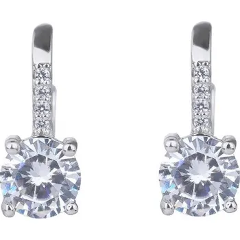 Náušnice Steel Edge Stříbrné náušnice se zirkony 309557004