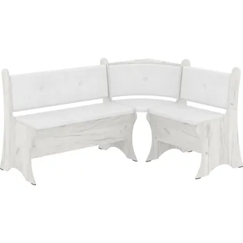 Max-i Rohová jídelní lavice DELLINGER Zvolte barvu:: dub kraft - bílý, Materiál: koženka - bílá