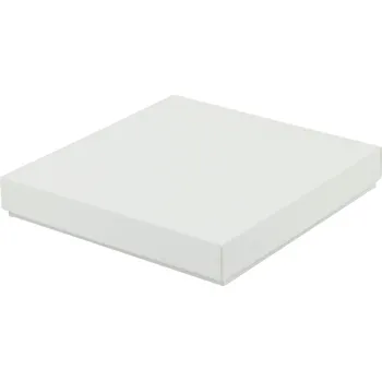 Dárková krabička Dárková krabička dno a víko 130x130x20 mm, bílo/bílá