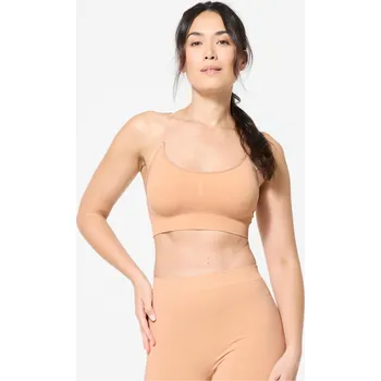 Podprsenka DECATHLON Dámská podprsenka s odnímatelnými ramínky nízké zpevnění L BÉŽOVÁ