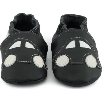 Capáčky EBOOBA Kožené capáčky s koženou podrážkou auto 12-18 měsíců Černá 22