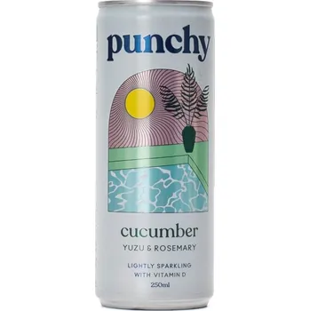 Limonáda Punchy Perlivá voda Okurka Yuzu Rozmarýn