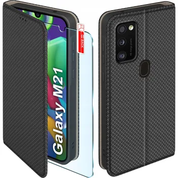 Pouzdro na mobilní telefon Flipové pouzdro KrainaGSM pro Samsung Galaxy M21 černé