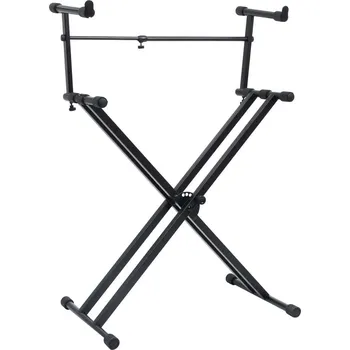 vidaXL Dvojitý stojan na klávesy rám do X černý [70094]