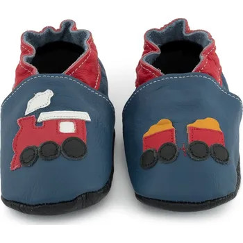 Capáčky EBOOBA Kožené capáčky s koženou podrážkou vláček 3-4 roky Modrá 26