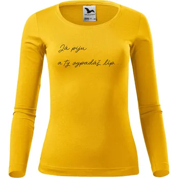 Dámské oblečení DOBRÝ TRIKO Dámské bavlněné triko Já piju Velikost: XS, Barva: Žlutá