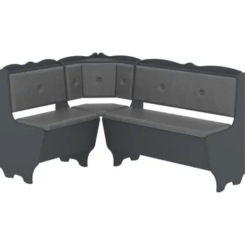 Max-i Rohová jídelní lavice ENSIO Zvolte barvu:: antracit, Materiál: koženka - šedá