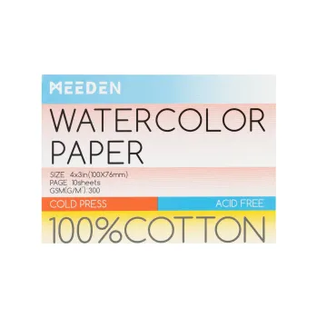 Mini akvarelový blok Meeden 100% bavlna 7,6x10cm Cold Pressed (Mini akvarelový blok Meeden 100% bavlna 7,6x10cm Cold Pressed)