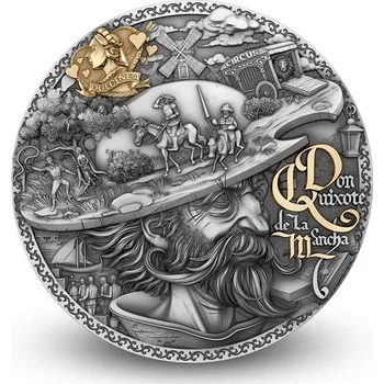 Stříbrná mince 2 Oz Don Quijote de la Mancha
