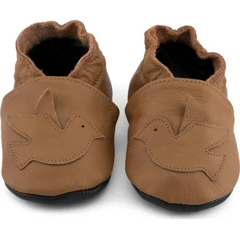 Capáčky EBOOBA Kožené capáčky s koženou podrážkou holubice 3-4 roky Hnědá 26