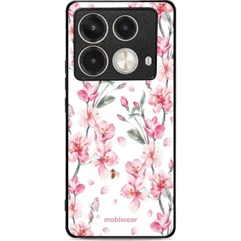 Lesklý kryt Mobiwear Glossy - Infinix Note 40 Pro - G033G - Růžové květy (Prémiové lesklé pouzdro, obal, kryt Mobiwear Glossy na mobil Infinix Note 40 Pro - G033G - Růžové květy, materiál Plast + TPU silikon - krytí po všech stranách, neošoupatelný potisk